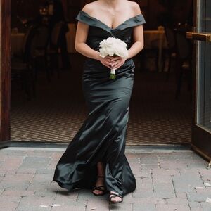 Black satin gown (Galina)